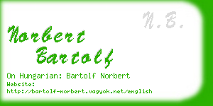 norbert bartolf business card